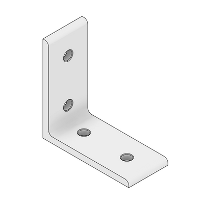 MODULAR SOLUTIONS ANGLE BRACKET<BR>90MM TALL X 45MM WIDE WITH STAINLESS STEEL HARDWARE